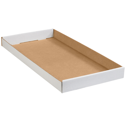 24 x 12 x 1 <span class='fraction'>3/4</span>" White Corrugated Trays