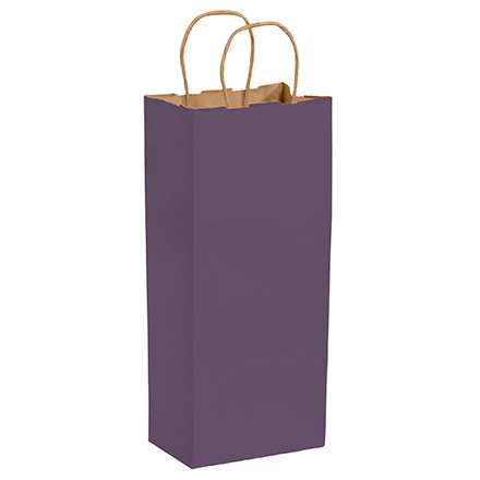 5 <span class='fraction'>1/2</span> x 3 <span class='fraction'>1/4</span> x 13" Purple Tinted Shopping Bags