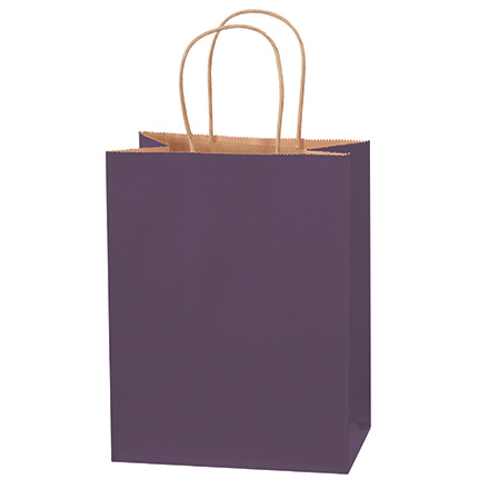 8 x 4 <span class='fraction'>1/2</span> x 10 <span class='fraction'>1/4</span>" Purple Tinted Shopping Bags