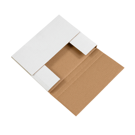 10 <span class='fraction'>1/4</span> x 8 <span class='fraction'>1/4</span> x 1 <span class='fraction'>1/4</span>" White Easy-Fold Mailers